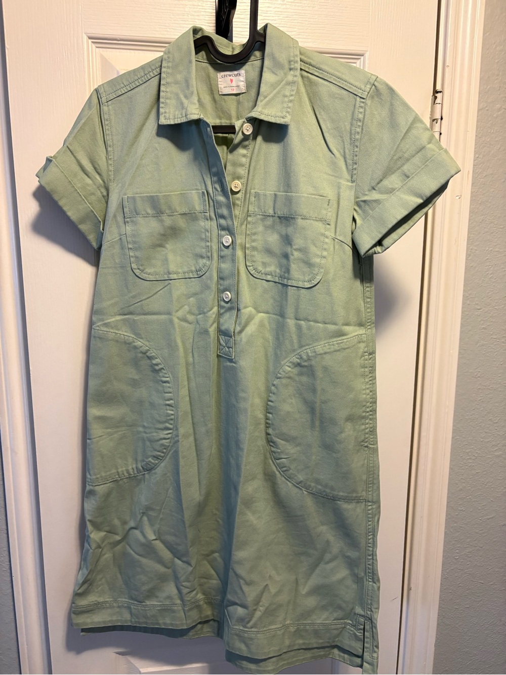 Crewcuts Light Sage Green Button-Up Shirt - Size Girls 12 NWT